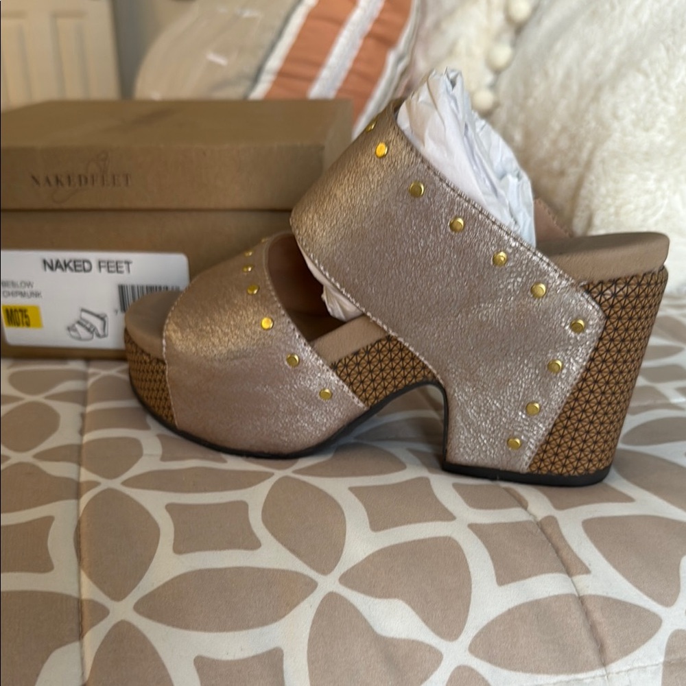 Naked Feet Gold and Brown Mules for Effortless Style